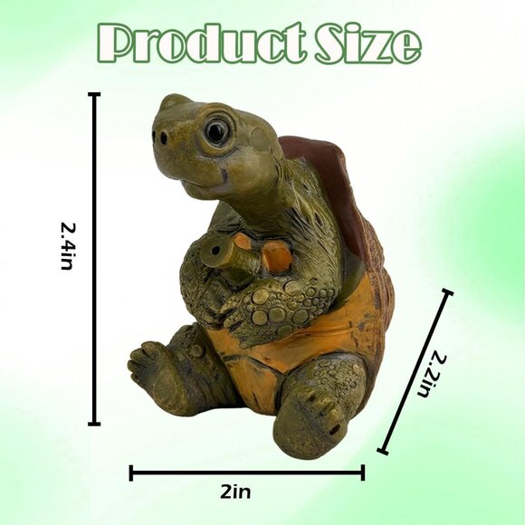 2.4In Cute Resin Fishing Turtle Water Feature Decorations for Backyard Ponds - Picture 2 of 7